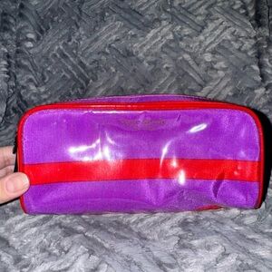 Kate Spade Makeup Pouch - Red & Purple Stripes